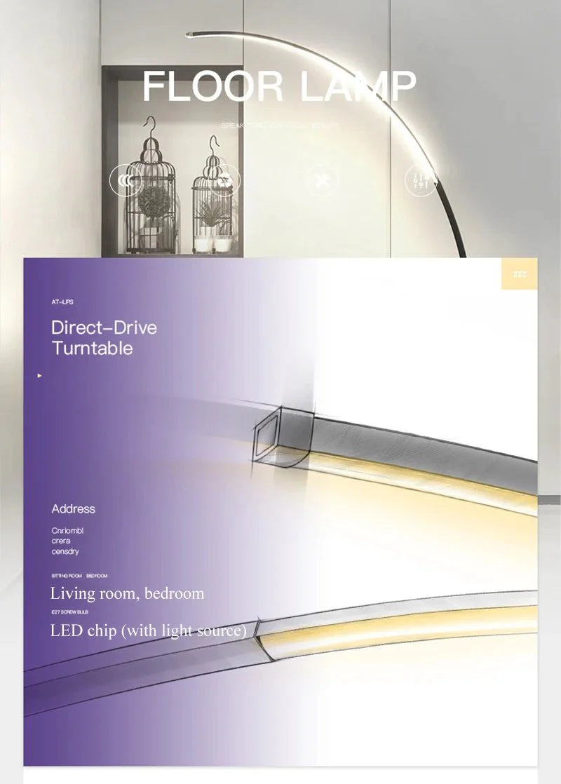 Nordic LED Corner Floor Lamp Simple Black White Floor Light For Dining Room Living Room