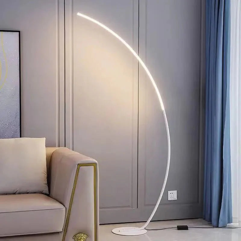 Nordic LED Corner Floor Lamp Simple Black White Floor Light For Dining Room Living Room