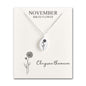 November Birth Flower Chrysanthemum Necklace with Card