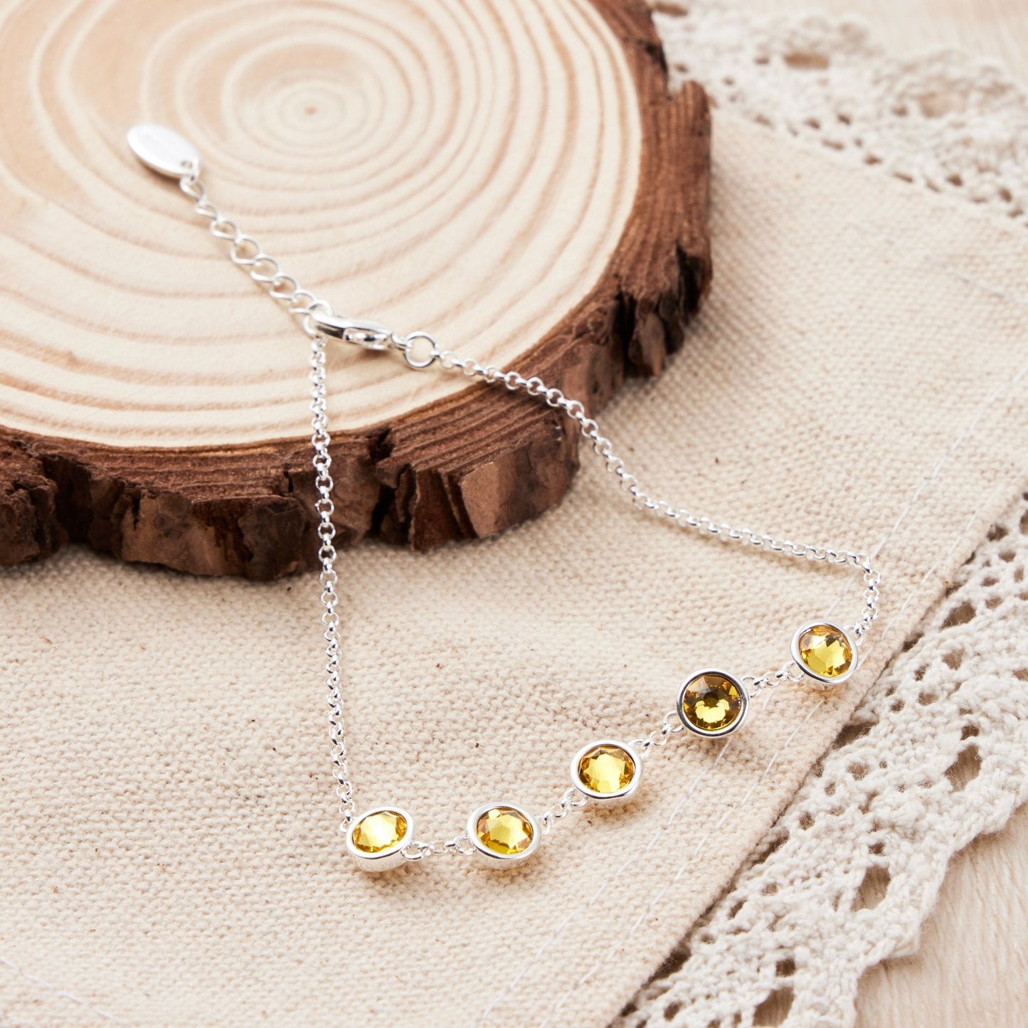 November Birthstone Bracelet Created with Topaz Zircondia® Crystals