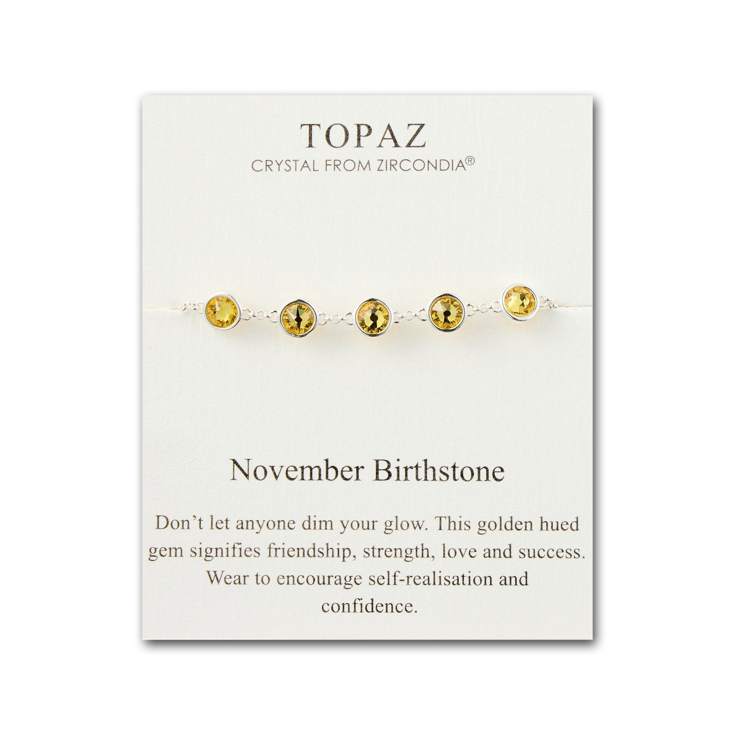 November Birthstone Bracelet Created with Topaz Zircondia® Crystals