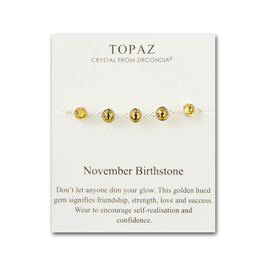 November Birthstone Bracelet Created with Topaz Zircondia® Crystals