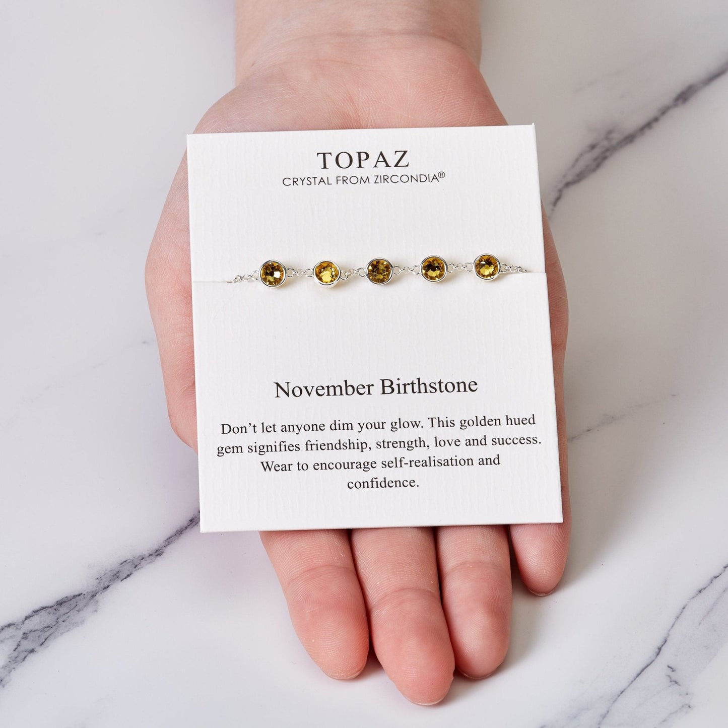 November Birthstone Bracelet Created with Topaz Zircondia® Crystals