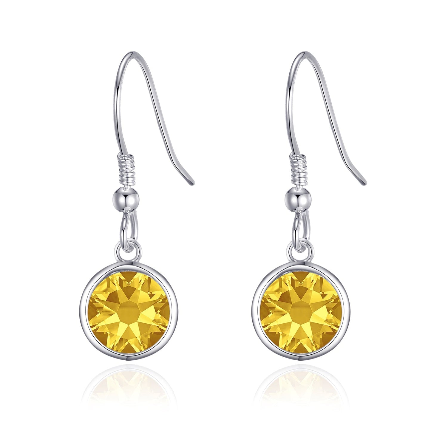 November Birthstone Drop Earrings Created with Topaz Zircondia® Crystals