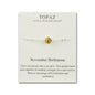 November (Topaz) Birthstone Anklet Created with Zircondia® Crystals