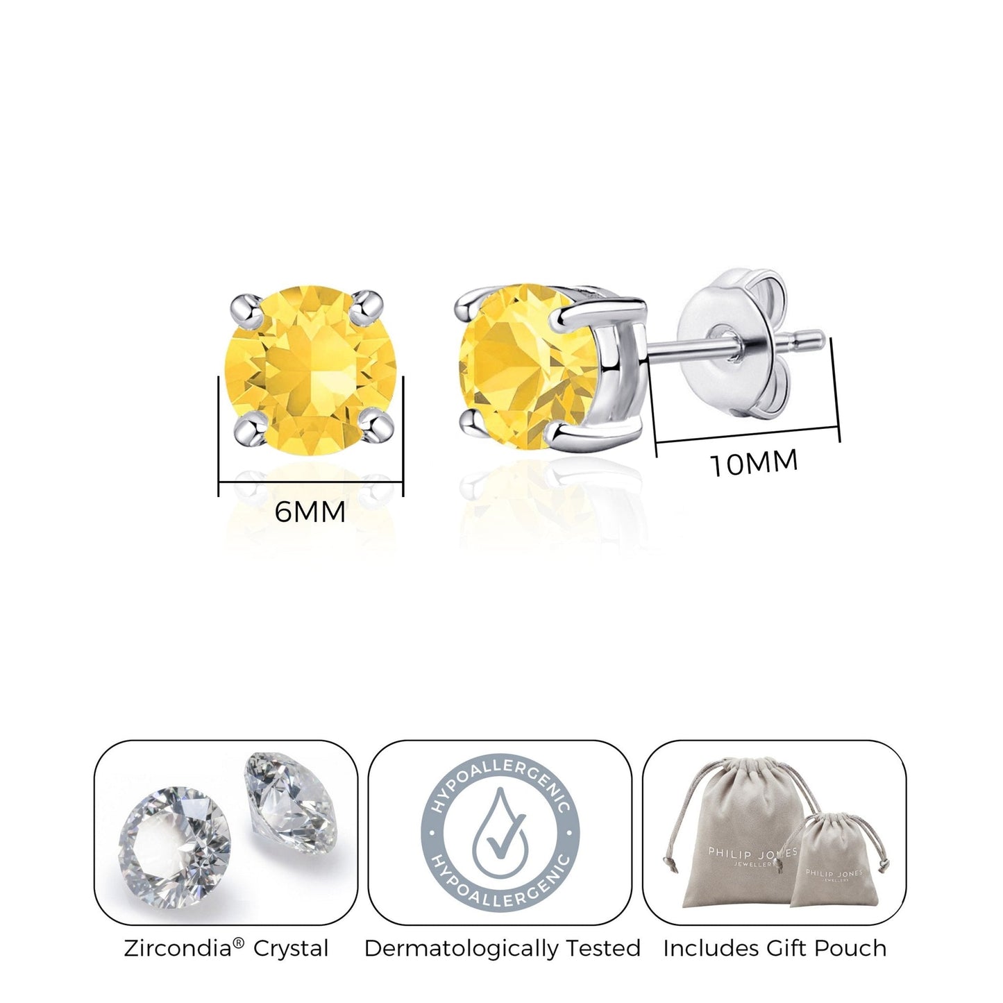 November (Topaz) Birthstone Earrings Created with Zircondia® Crystals