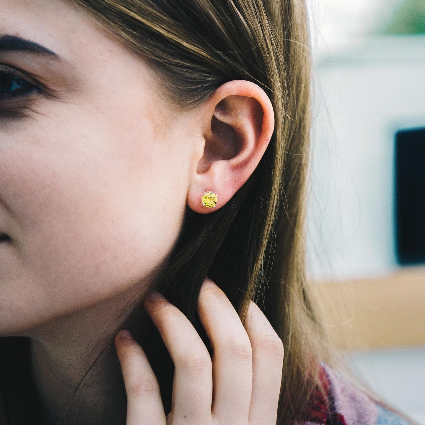 November (Topaz) Birthstone Earrings Created with Zircondia® Crystals