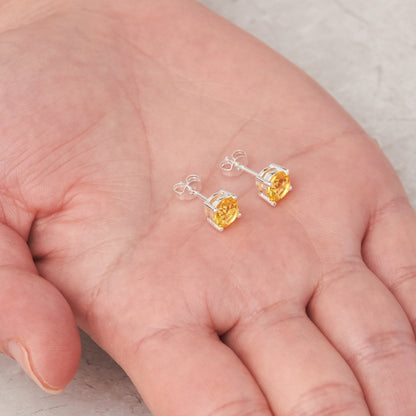 November (Topaz) Birthstone Earrings Created with Zircondia® Crystals