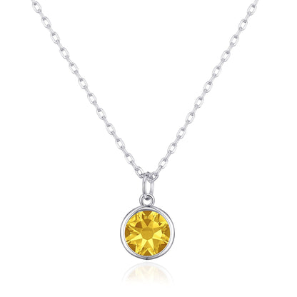 November (Topaz) Birthstone Necklace Created with Zircondia® Crystals