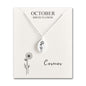 October Birth Flower Cosmos Necklace with Card