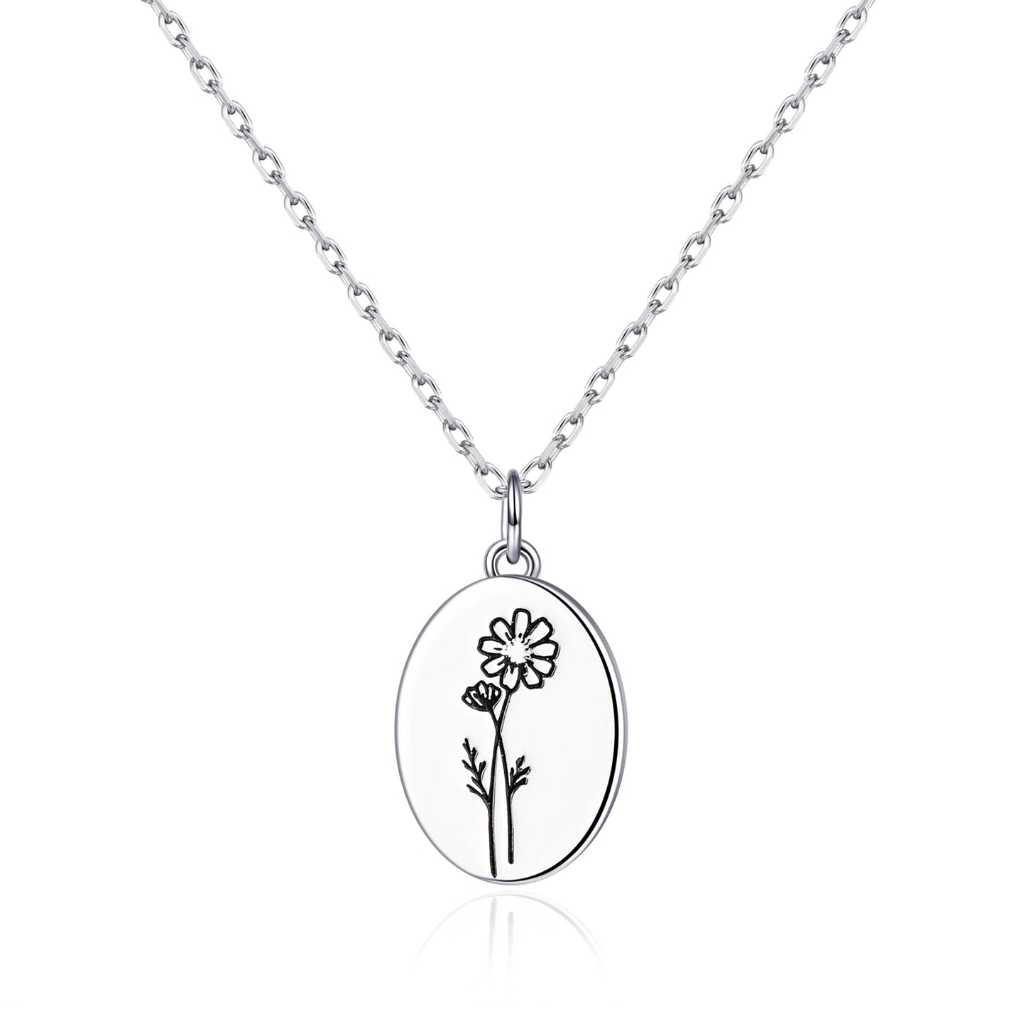 October Birth Flower Cosmos Necklace with Card