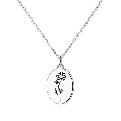 October Birth Flower Cosmos Necklace with Card
