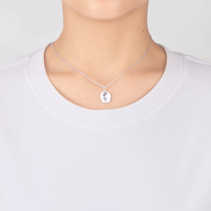 October Birth Flower Cosmos Necklace with Card