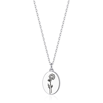 October Birth Flower Cosmos Necklace with Card