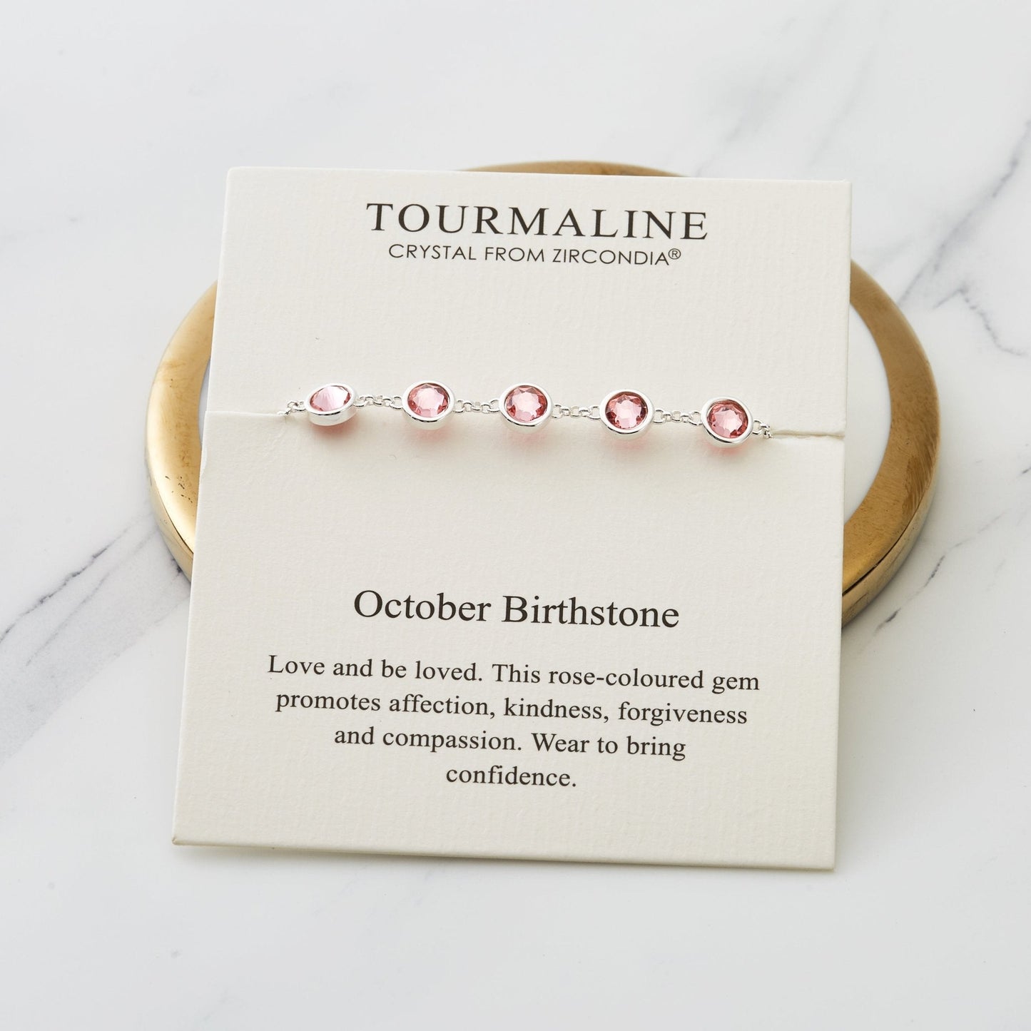 October Birthstone Bracelet Created with Tourmaline Zircondia® Crystals