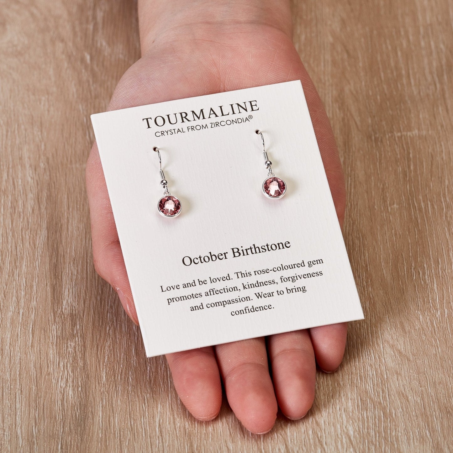 October Birthstone Drop Earrings Created with Tourmaline Zircondia® Crystals
