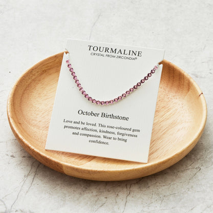October Birthstone Friendship Bracelet with Tourmaline Zircondia® Crystals
