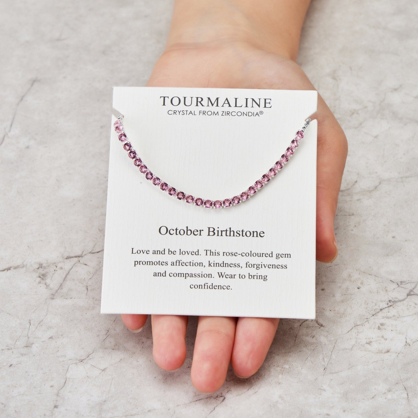 October Birthstone Friendship Bracelet with Tourmaline Zircondia® Crystals
