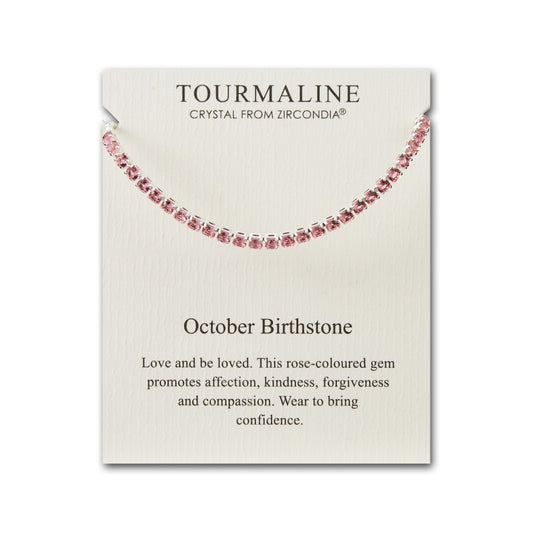 October Birthstone Friendship Bracelet with Tourmaline Zircondia® Crystals
