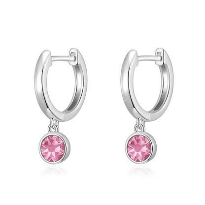 October Birthstone Hoop Earrings Created with Tourmaline Zircondia® Crystals