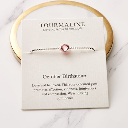 October (Tourmaline) Birthstone Bracelet Created with Zircondia® Crystals