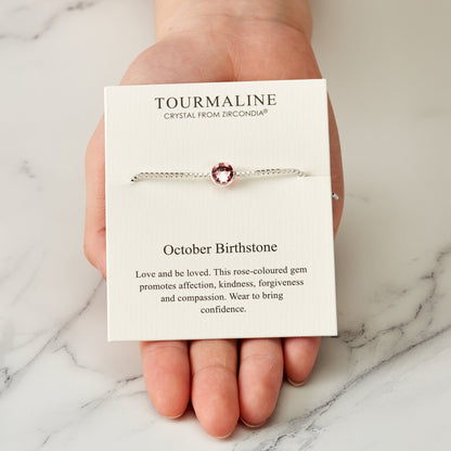 October (Tourmaline) Birthstone Bracelet Created with Zircondia® Crystals