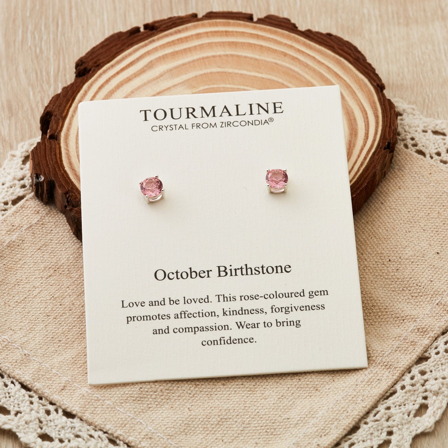 October (Tourmaline) Birthstone Earrings Created with Zircondia® Crystals