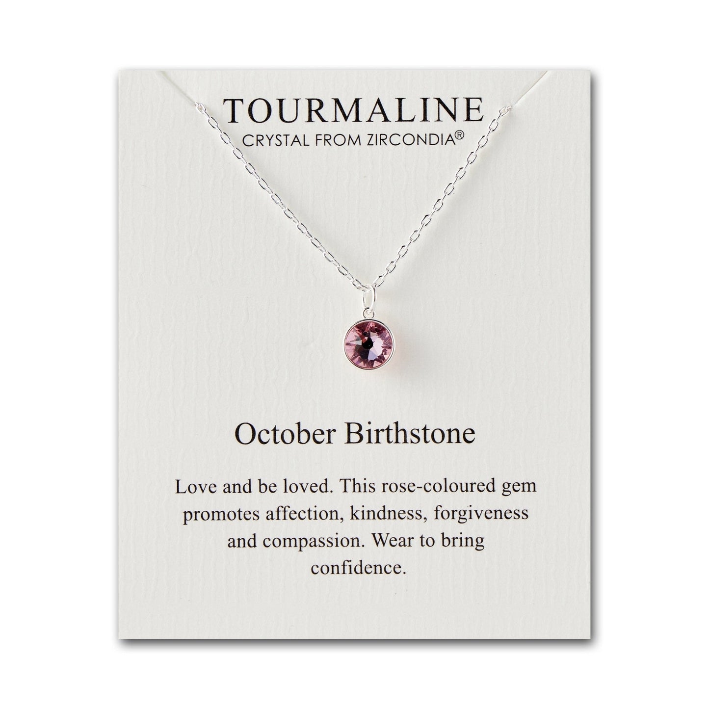 October (Tourmaline) Birthstone Necklace Created with Zircondia® Crystals