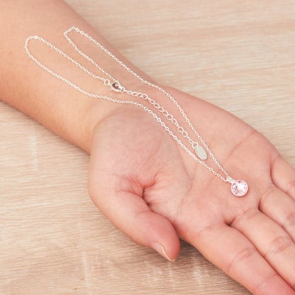 October (Tourmaline) Birthstone Necklace Created with Zircondia® Crystals