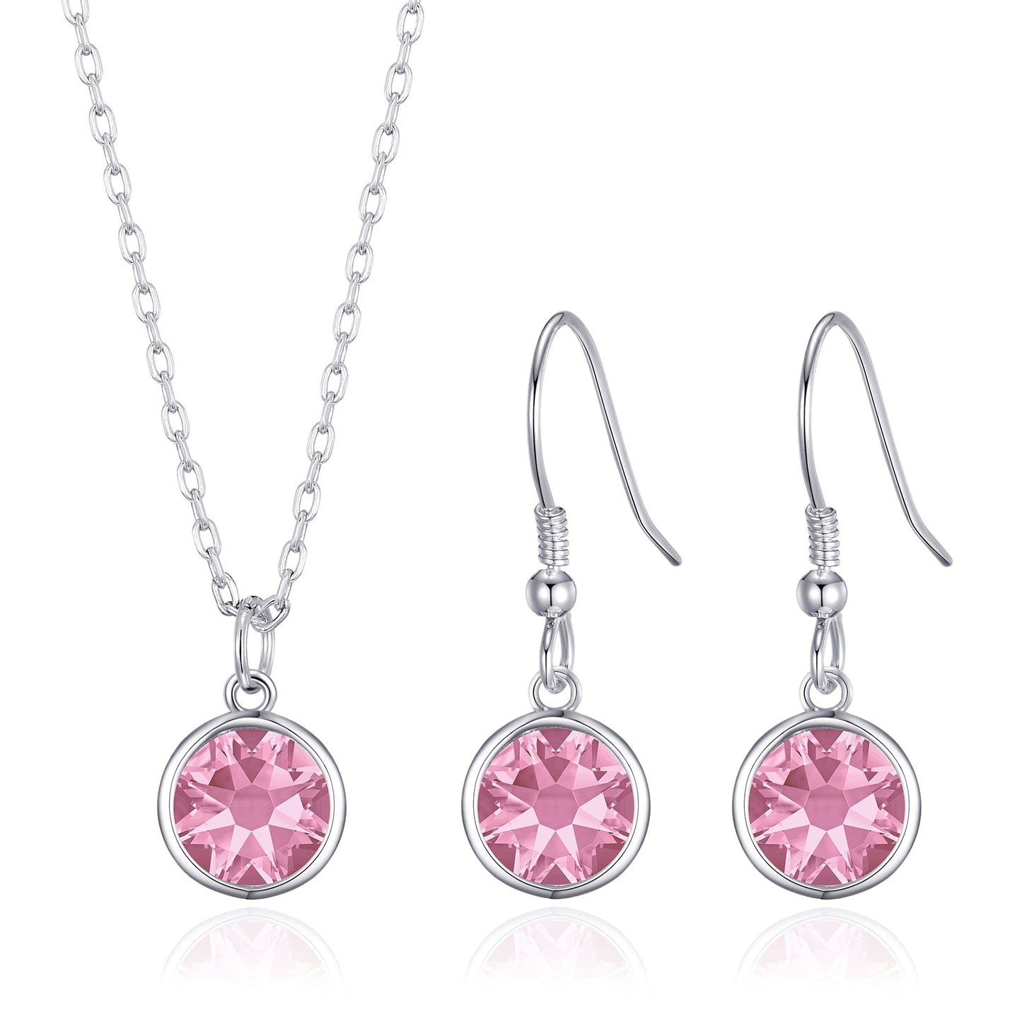 October (Tourmaline) Birthstone Necklace & Drop Earrings Set Created with Zircondia® Crystals