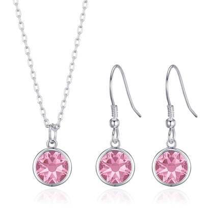 October (Tourmaline) Birthstone Necklace & Drop Earrings Set Created with Zircondia® Crystals