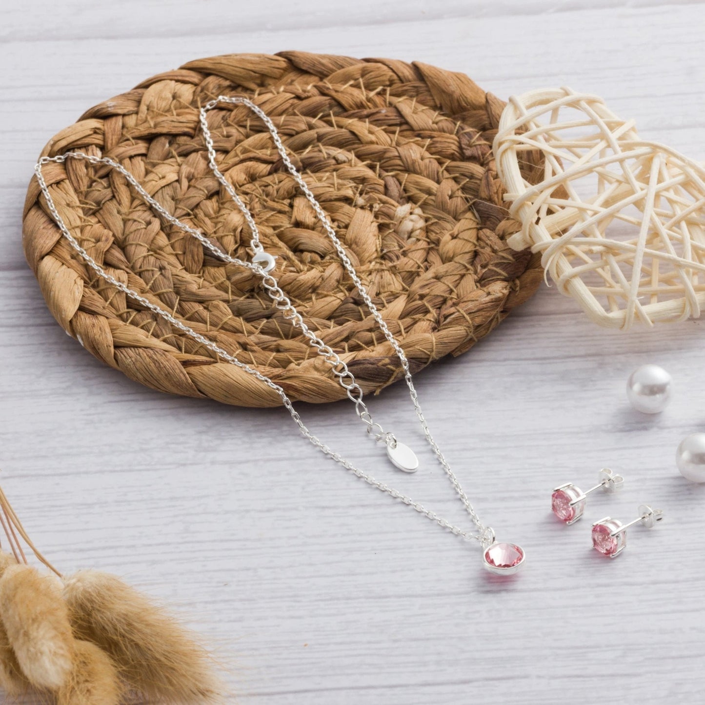 October (Tourmaline) Birthstone Necklace & Earrings Set Created with Zircondia® Crystals