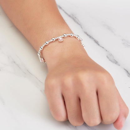 October (Tourmaline) Birthstone Stretch Charm Bracelet with Quote Gift Box