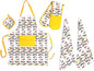 OLIVIA ROCCO Kitchen Sets With Apron Double Oven Gloves Towel Set Oven Mitts Pot Holder