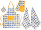 OLIVIA ROCCO Kitchen Sets With Apron Double Oven Gloves Towel Set Oven Mitts Pot Holder