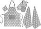 OLIVIA ROCCO Kitchen Sets With Apron Double Oven Gloves Towel Set Oven Mitts Pot Holder