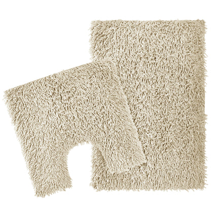 OLIVIA ROCCO Como 2-Piece Natural Bath Mat And Pedestal Set Non-Slip Super Absorbent