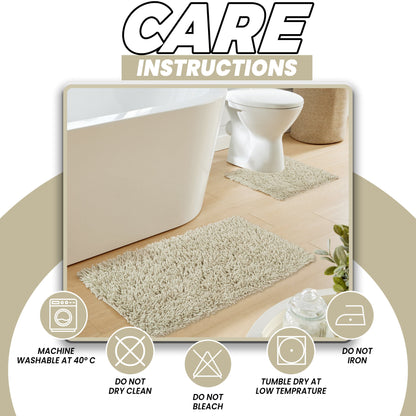 OLIVIA ROCCO Como 2-Piece Natural Bath Mat And Pedestal Set Non-Slip Super Absorbent