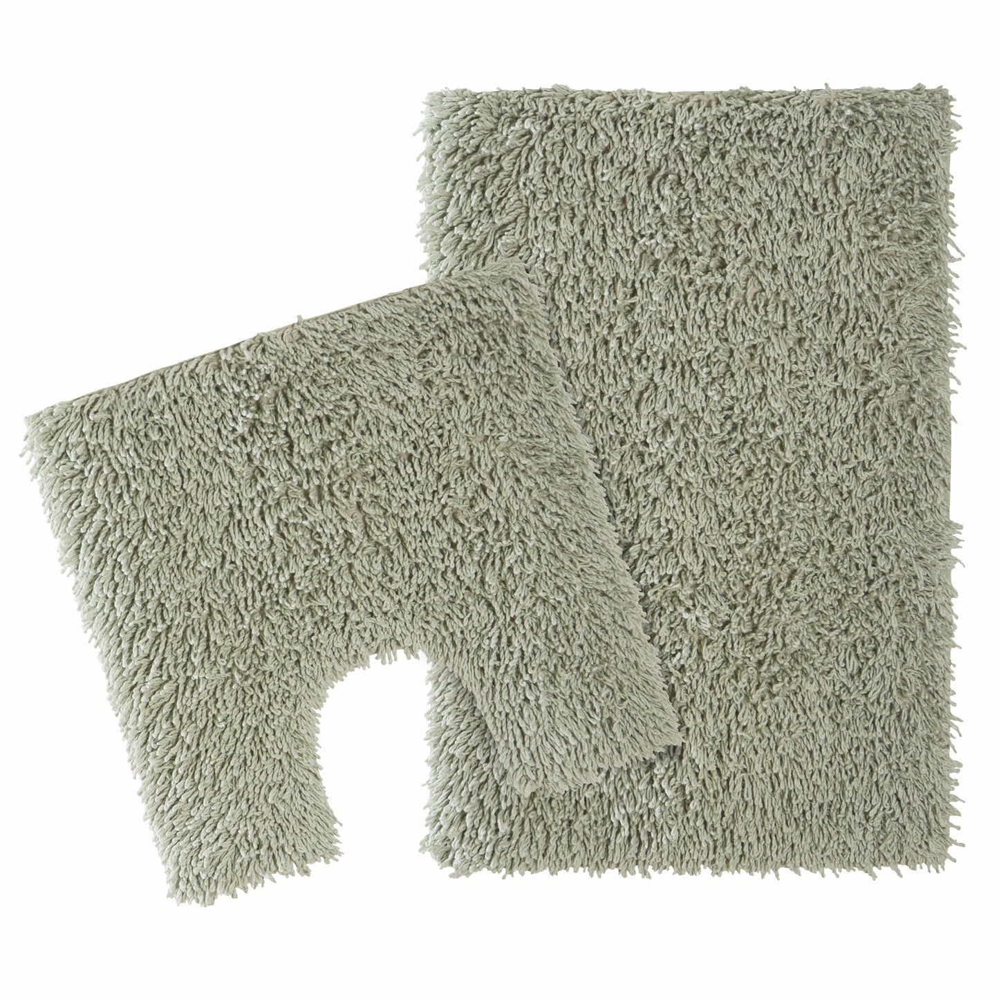 Tapis de bain et tapis contour WC Como 2 pièces vert sauge antidérapants super absorbants en coton par OLIVIA ROCCO