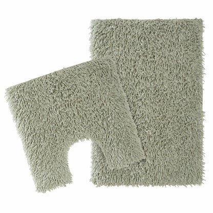 Tapis de bain et tapis contour WC Como 2 pièces vert sauge antidérapants super absorbants en coton par OLIVIA ROCCO