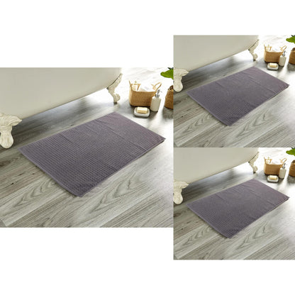 OLIVIA ROCCO Pack Of 3 Luxe Ultra-Soft Deep Cotton Pile Bathmats Eco-Friendly Absorbent