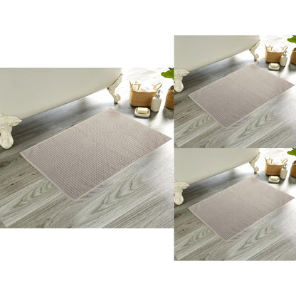 OLIVIA ROCCO Pack Of 3 Luxe Ultra-Soft Deep Cotton Pile Bathmats Eco-Friendly Absorbent