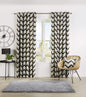 Rideaux à motif chevron avec housses de coussin assorties en mélange luxueux de polyester et coton de haute qualité pour salon et chambre à coucher, plusieurs tailles, certifié OEKO-TEX par OLIVIA ROCCO