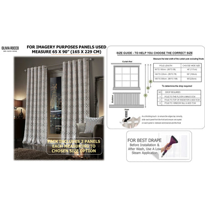 Rideaux à œillets en velours Luxe Geo Champagne, isolants thermiques, insonorisants et occultants pour chambre et salon par OLIVIA ROCCO
