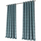 OLIVIA ROCCO Luxe Geo Velvet Eyelet Curtains Teal Thermal Insulated Soundproof Ready Made Hotel-Style Pair