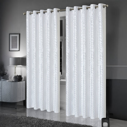Rideaux occultants noirs à paillettes géométriques doux et isolants thermiques à œillets pour salon et chambre par OLIVIA ROCCO
