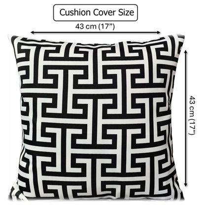 Coussins noirs respirants et imperméables Milano, garnis de fibres creuses, 43x43cm, pour banc de jardin, canapé extérieur ou usage intérieur, par OLIVIA ROCCO