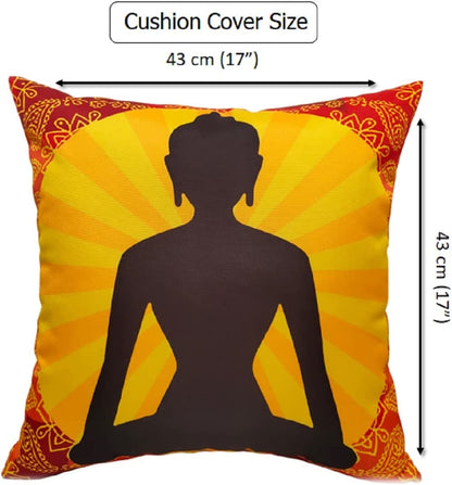 Coussins imperméables Bouddha d'extérieur et d'intérieur, oreillers décoratifs résistants et respirants en polyester pour le jardin, le patio, la plage, confort et décoration 43 x 43 cm par OLIVIA ROCCO