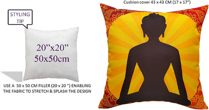 Coussins imperméables Bouddha d'extérieur et d'intérieur, oreillers décoratifs résistants et respirants en polyester pour le jardin, le patio, la plage, confort et décoration 43 x 43 cm par OLIVIA ROCCO