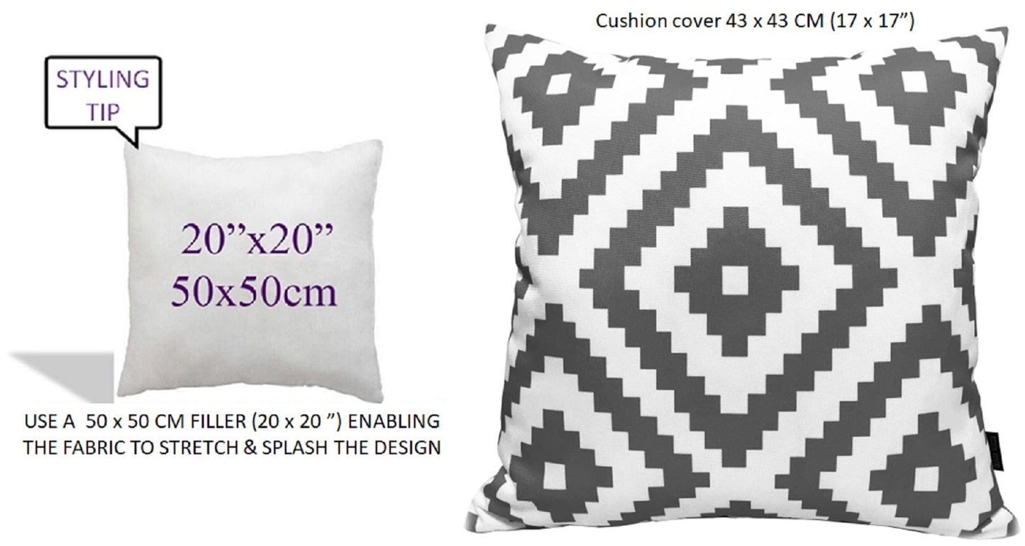 Coussins d'extérieur imperméables Nairobi Anthracite pour Patio Jardin Plage 43 x 43 cm Élégants Durables Faciles à Nettoyer par OLIVIA ROCCO